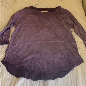 Purple Free People distressed T